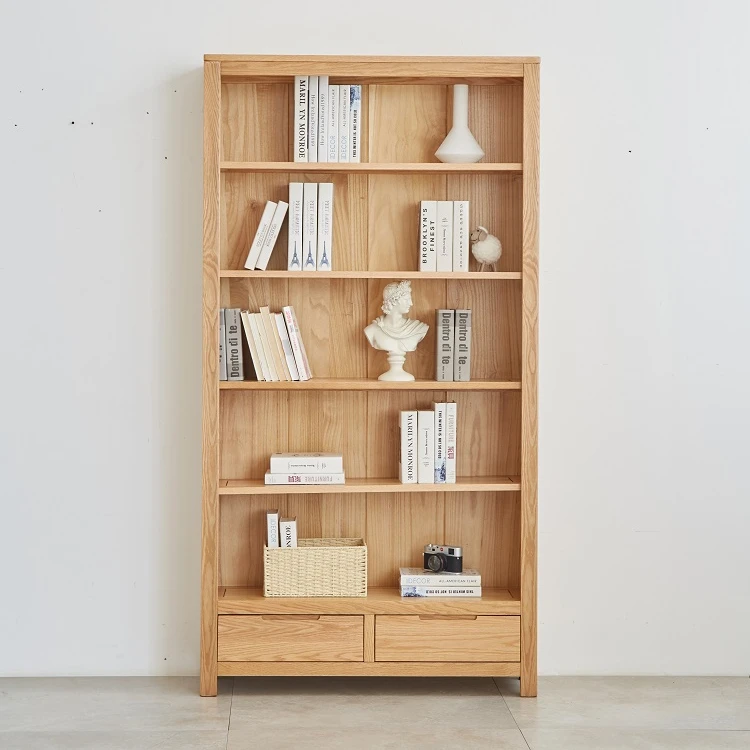 Home Furniture Study room solid OAK wood book organizer display bookshelf book case