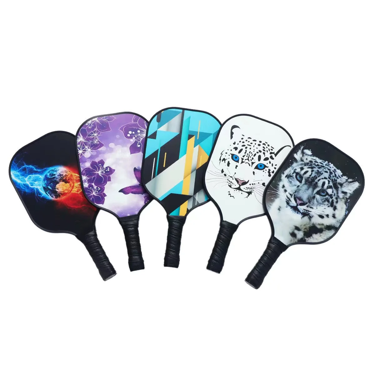 High Quality UV Printed Glass Carbon Fiber Polypropylene Honeycomb Racket Suit with Pickleball Racket