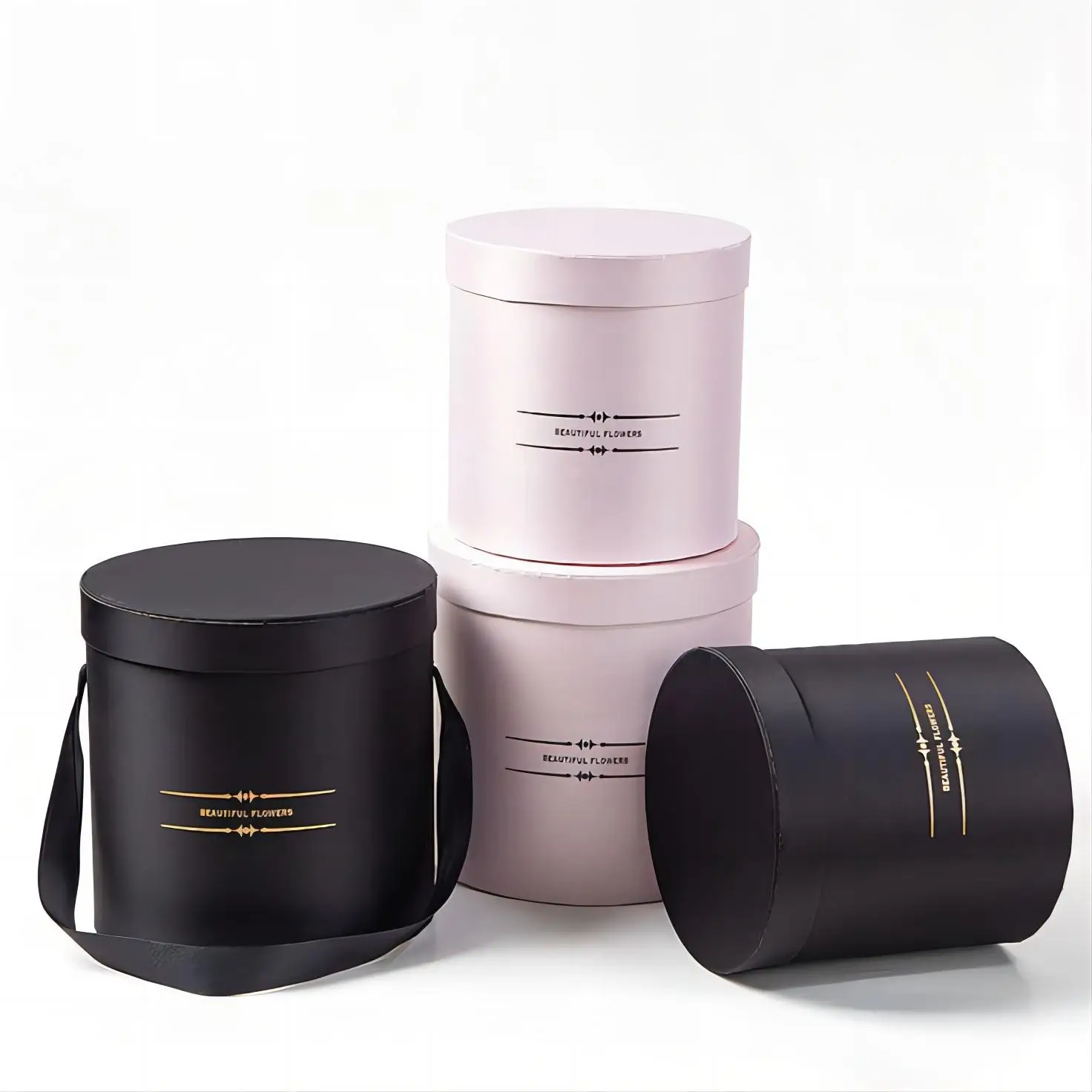 Wholesale Valentines Gift Tube Box Flower Carry Box Handmade Round Layers Rotating Rose Gifts Packaging Flower Boxes