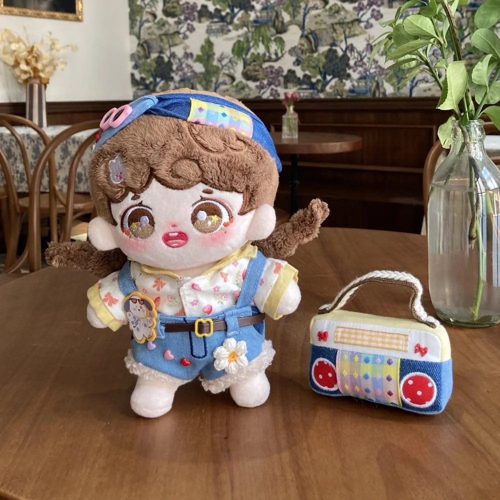 Low MOQ customize plush kpop doll clothes 20cm doll outfits coat doll dress