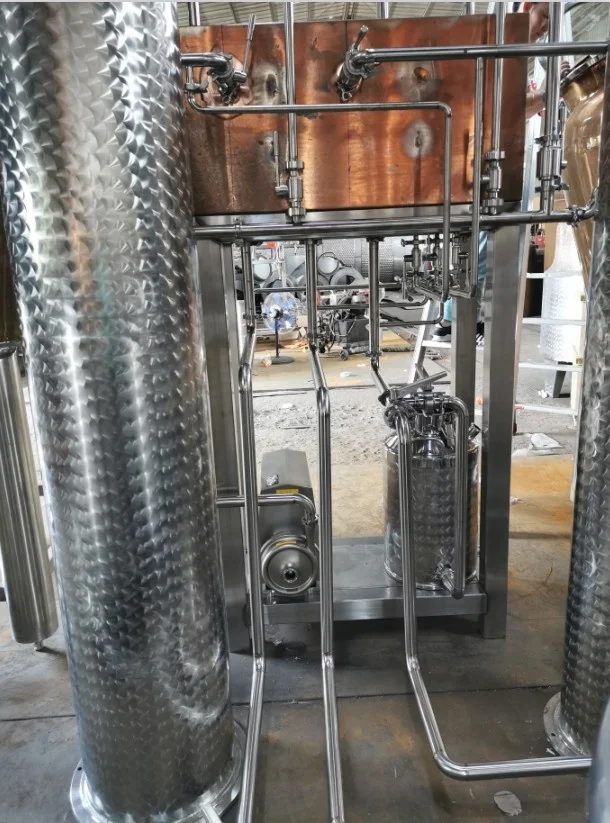  Краситель 1000L 3000L двойной медный горшок оборудование для производства спиртовой Дистилляции
