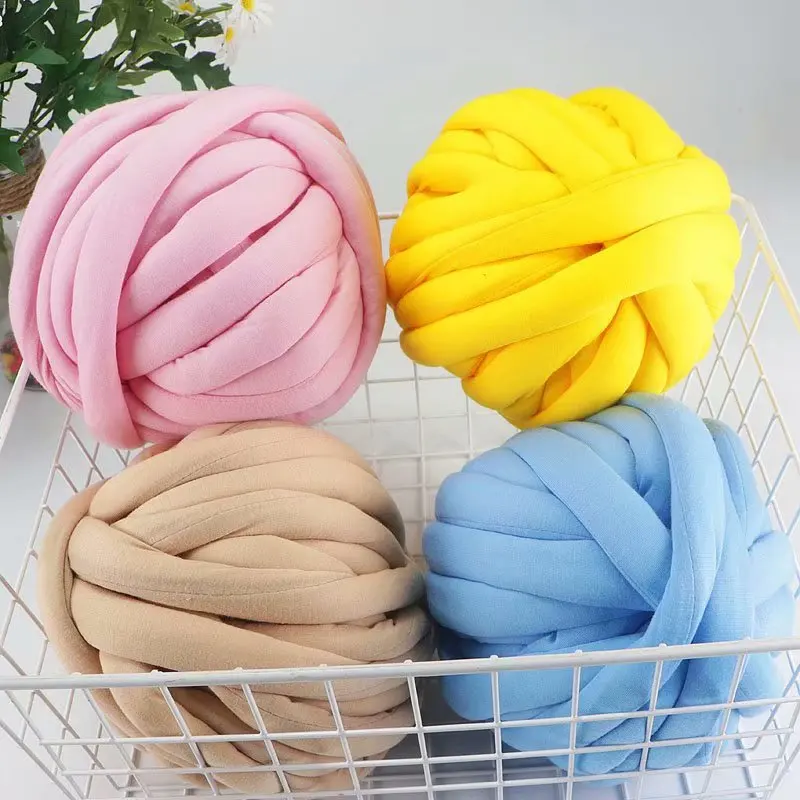 240g 2cm core-filled cotton strip thread threaded thick Icelandic wool ball woven pet cat and dog blanket throw pillow