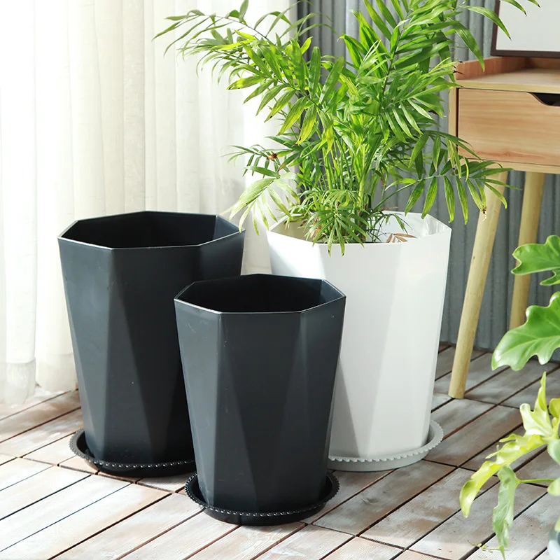 Minimalist style thickened large Plastic flower pots for garden