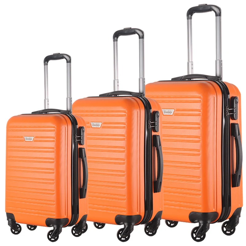 New Design ABS Luggage Cabin Size Plastic Suitcase Travel Trolley luggage sets
