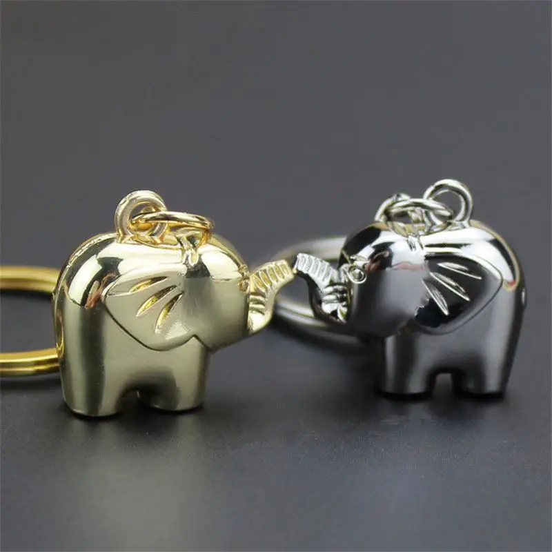 3D Fashion Lovely Pet Keychain Silver Color Gold Alloy Key Chain Souvenir Gifts Elephant Keychain