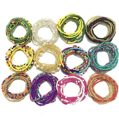 2pcs Fashion Women Colorful Waist Body Chains Bead Waist Beads Belly Chain for Women