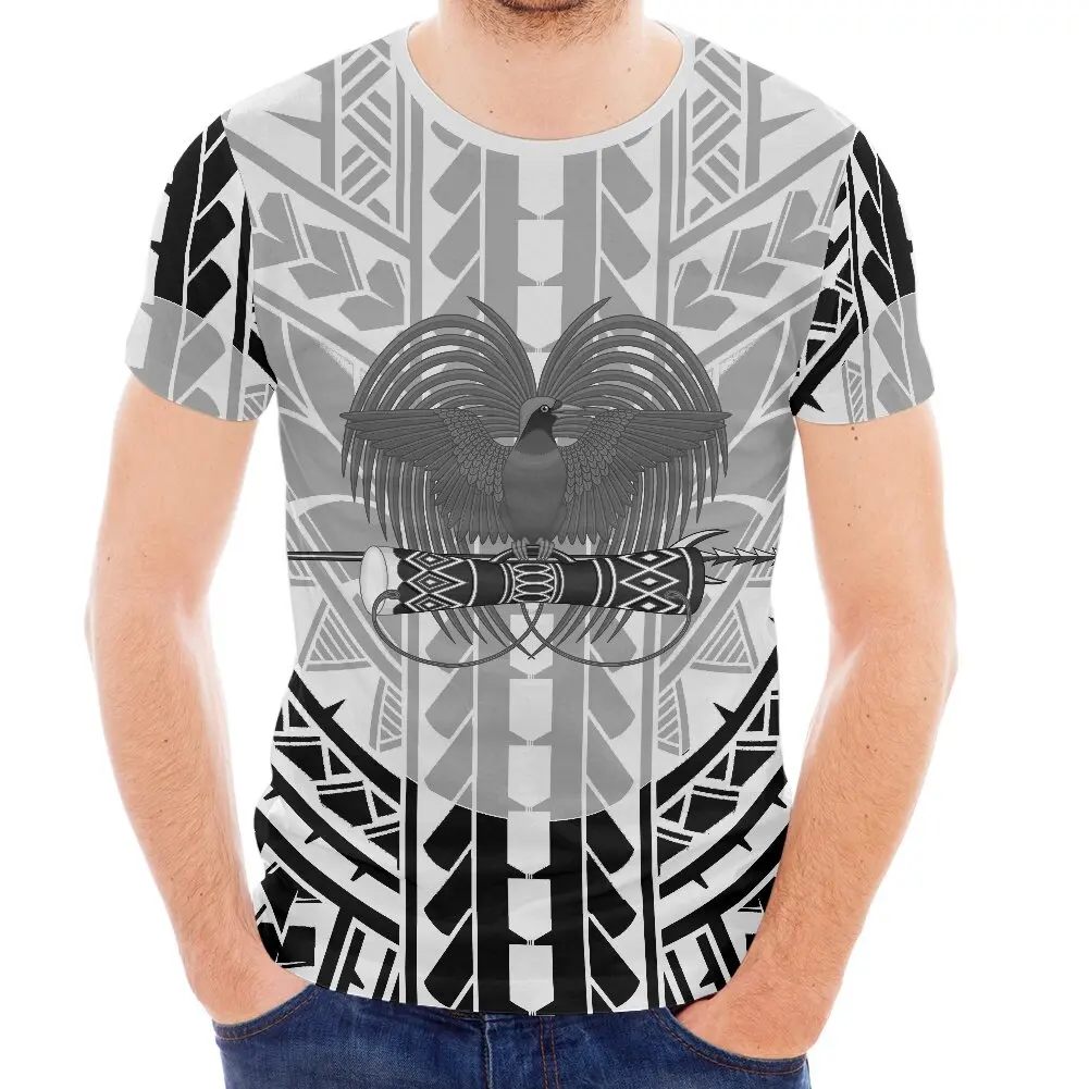 2022 Wholesale custom Samoa tattoo and eagle design lightweight breathable summer men plus size short sleeve casual T-shirt