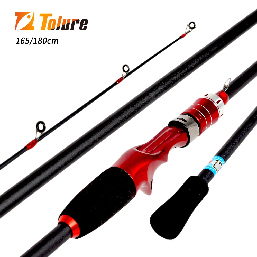 Tolure 2.1M pole Ultra Light Carbon Fiber sea bass Rod 2 Sections Fiberglass Solid Softtail ultralight spinning fishing rod