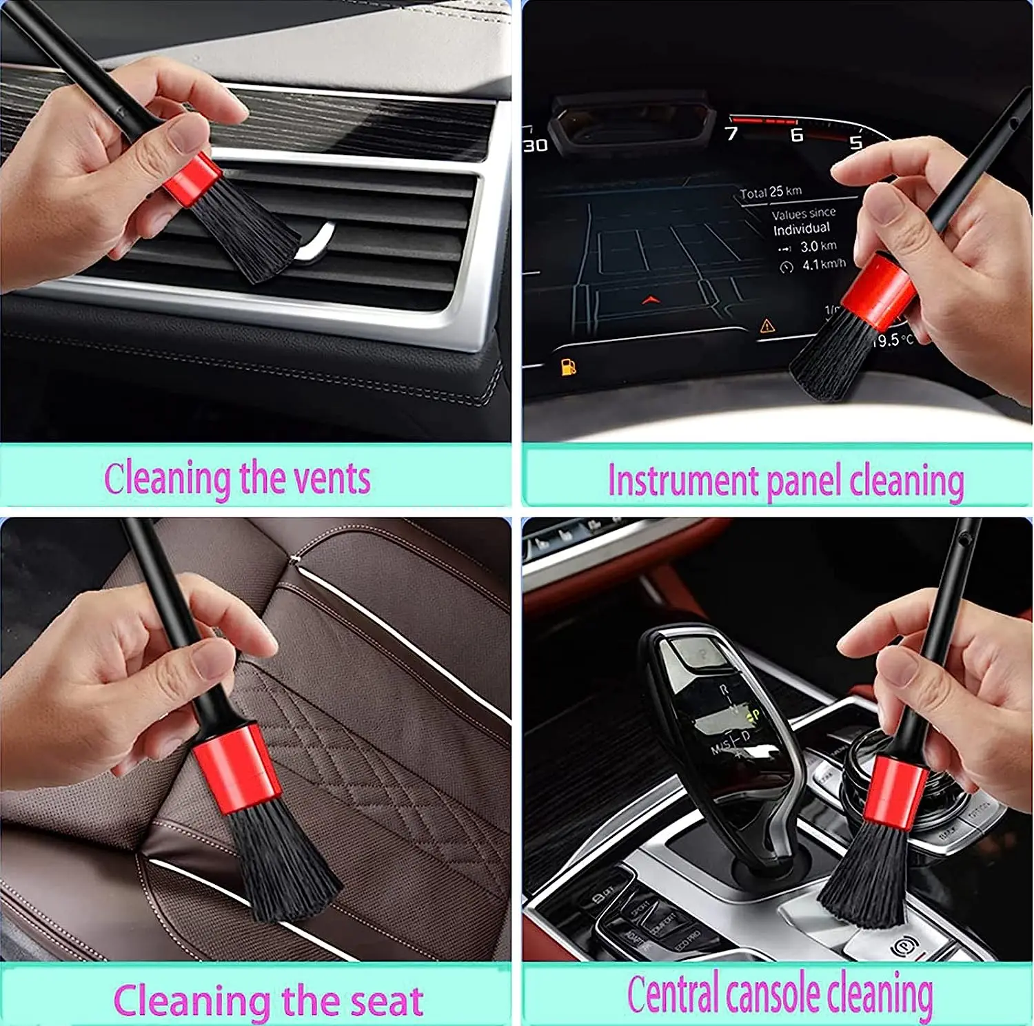 Car Detailing Brush Kit Car Brushes for Detailing Auto Detailing Brushes for Cleaning Wheels