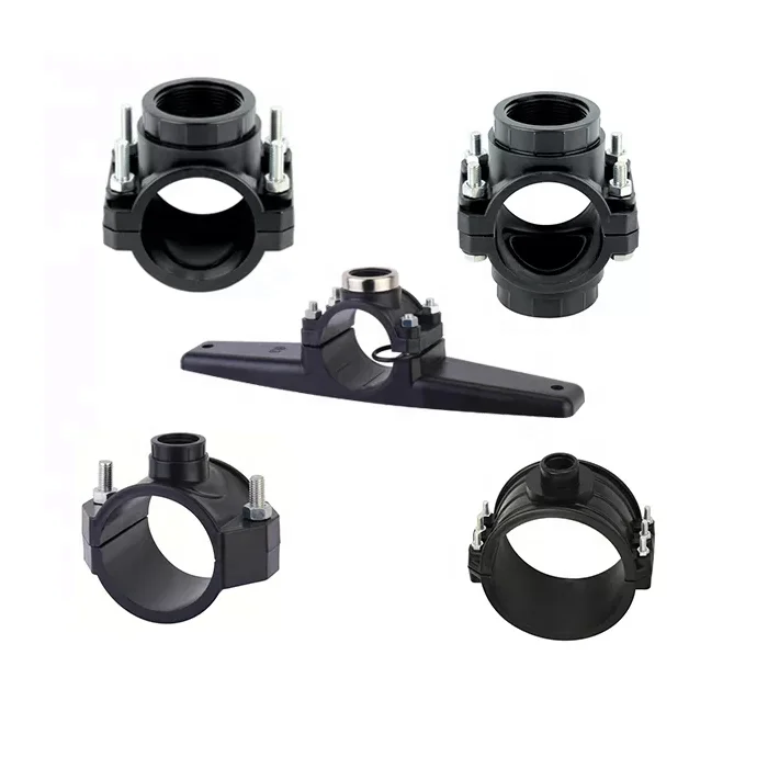 Drip Irrigation Fitting PE Pipe PP Clamp Compression Fittings Male Clamp Saddle