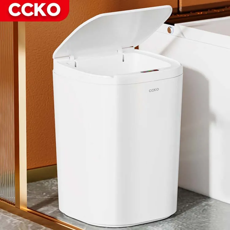 Office Plastic Smart Waste Bins Smart Trash Can Automatic Trash Can Smart Bin Bathroom Kitchen Trash Bucket Garbage Bin Dustbin