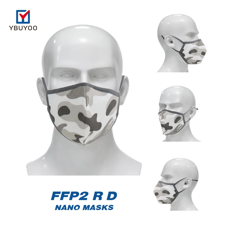 Ybuyoo Reusable nano face mask with logo party costume mask antifog camouflage kn95 with quick delivery