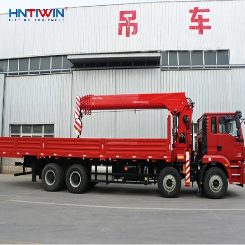 Discounted price Euro V ISUZU 10 tires 16 ton truck mounted mobile crane with Rear hydraulic ladder