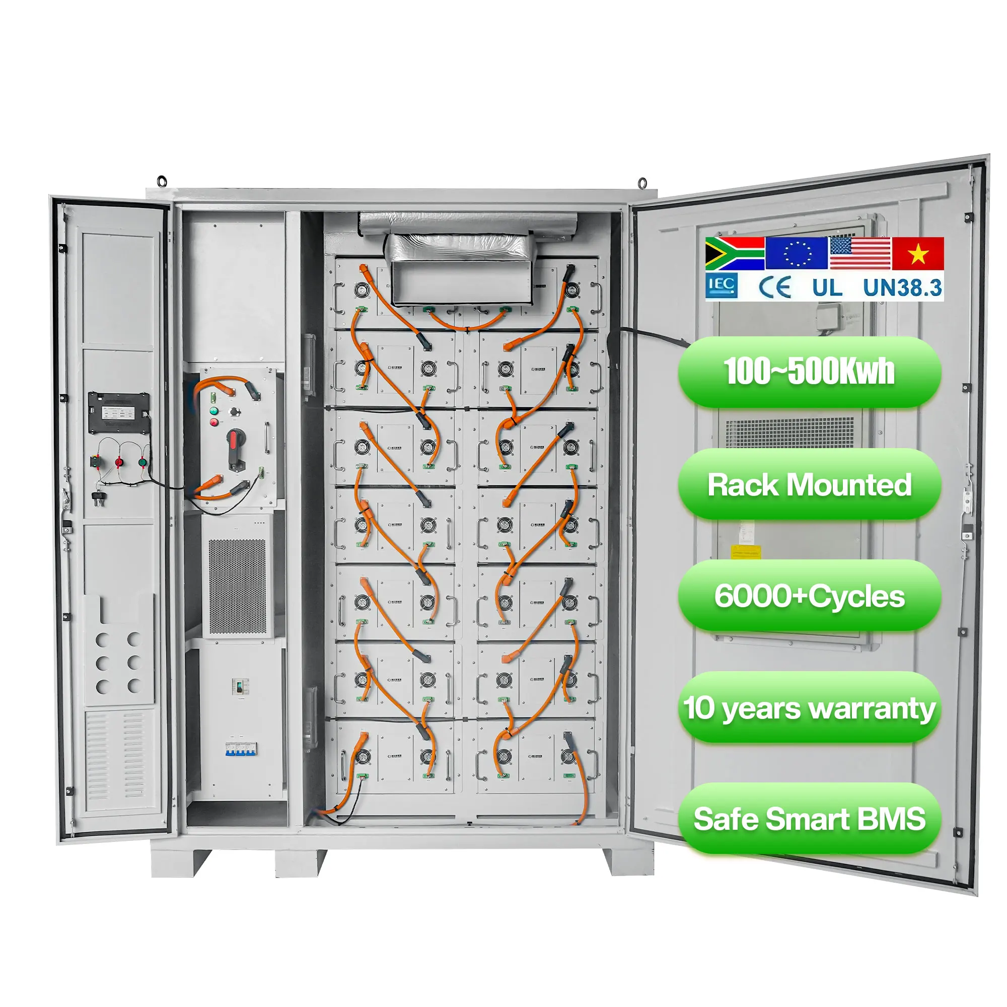 300kwh 200 kw 100 kwh 300kw rack battery lifepo4 lithium 48v 200kwh 400 kwh 400kwh storage battery