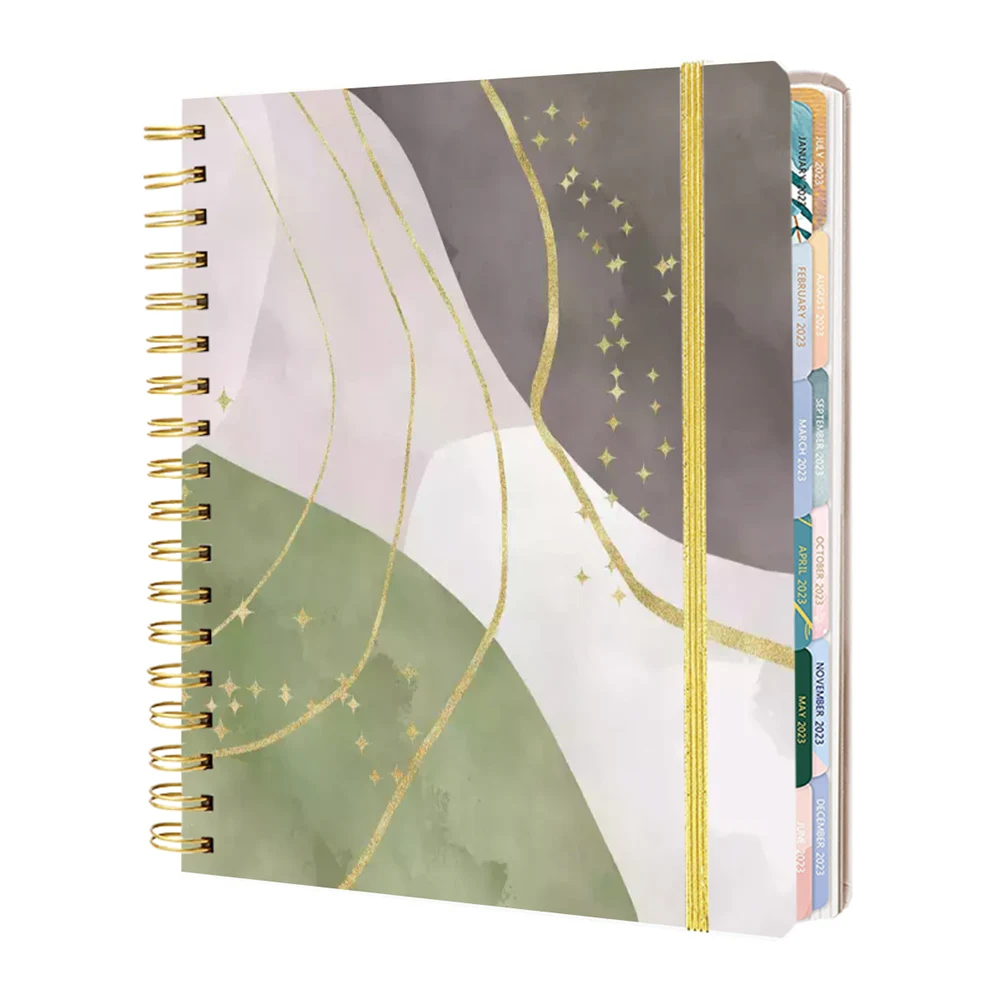 Custom Note Books 2025 Hardcover Spiral Monthly Weekly School Stationery Agenda Notebook Planner