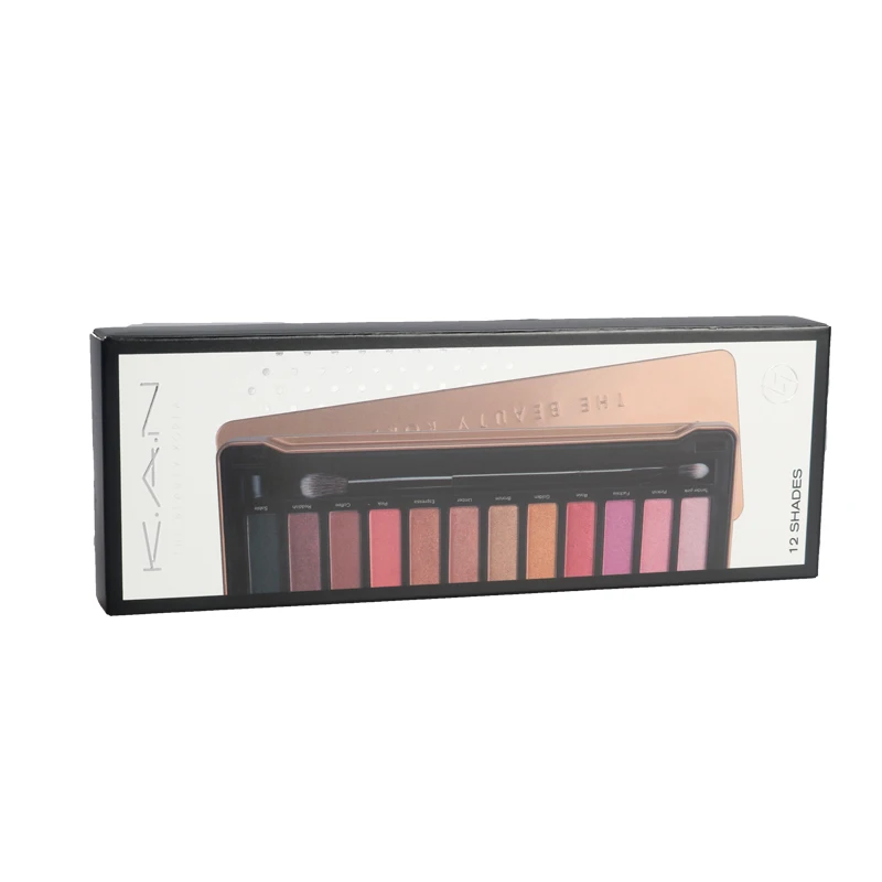 Custom 12 Colors Water Proof Peach Shaped Cute Girl Bulk Luxury Large Eye Shadow Black Nude Eyeshadow Palette