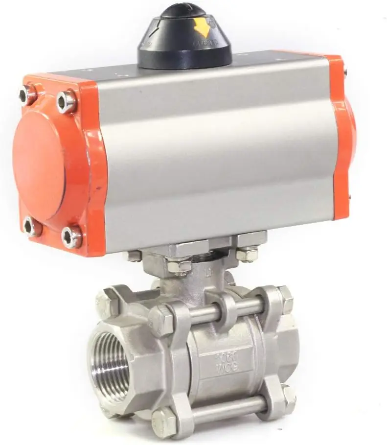 CF8M Stainless Thread Ball Valve Pneumatic Operated Full Port Three Piece Female 316 Ball Valve