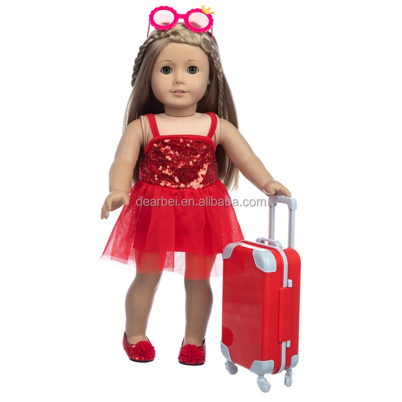 1Pcs Dollhouse Miniature Luggage Suitcase Storage Trolley Case Travel Holiday Toy Dolls House Handbag Model for Barbie doll