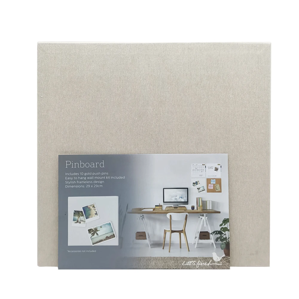 No Frame Linen Bulletin Board 29*29cm,Push pin board Massage Board
