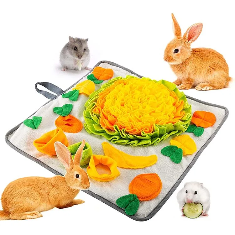Small Pet Foraging Mat Rabbits Guinea Pigs Washable Snuffle Pad Interactive Training Smell Dog Cat Feeding Mat Treat Dispenser