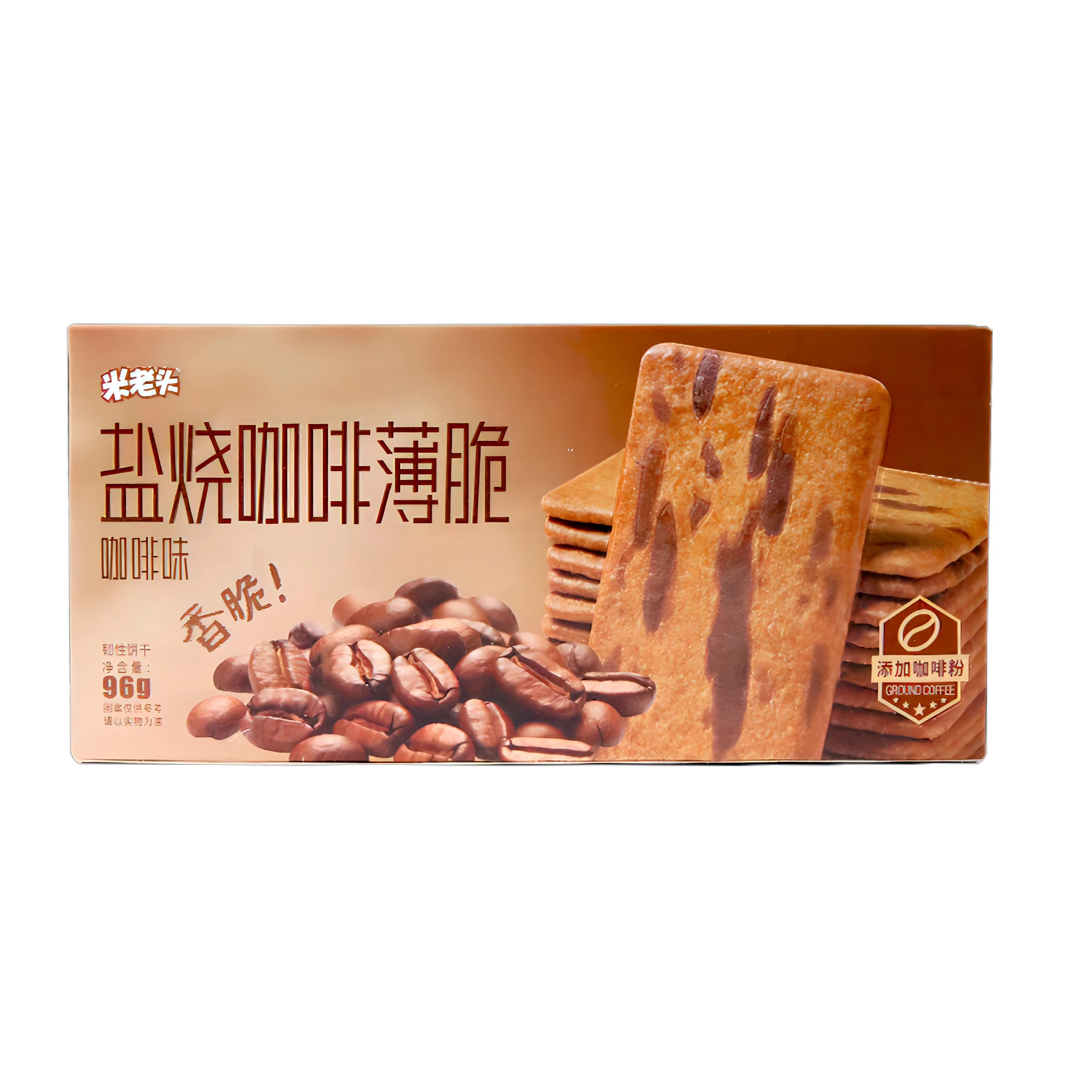 New Arrival Cookies Thin Crispy Crackers Exotic Snacks Coffee Flavor Biscuits Cracker Uncle Pop New Box Packaging Snacks