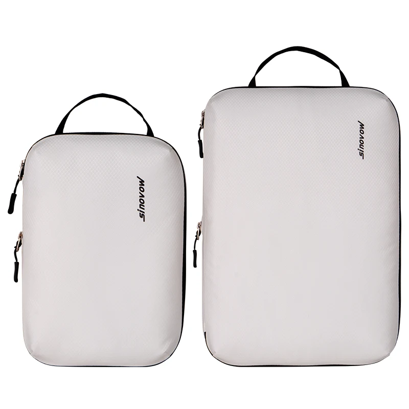 Custom Logo Travel Accessories Laundry Pouch 2pcs Pack Organizer Set Compression Travel Luggage Packing Cubes