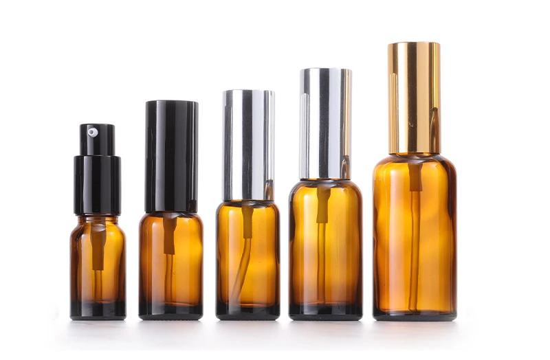 5ml 10ml 15ml 30ml 50ml 100ml 2oz 4OZ fine mist amber glass spray perfume bottle with aluminum sprayer lotion pump cheap price