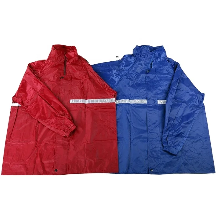
Polyester reflective stripe black poncho raincoat 