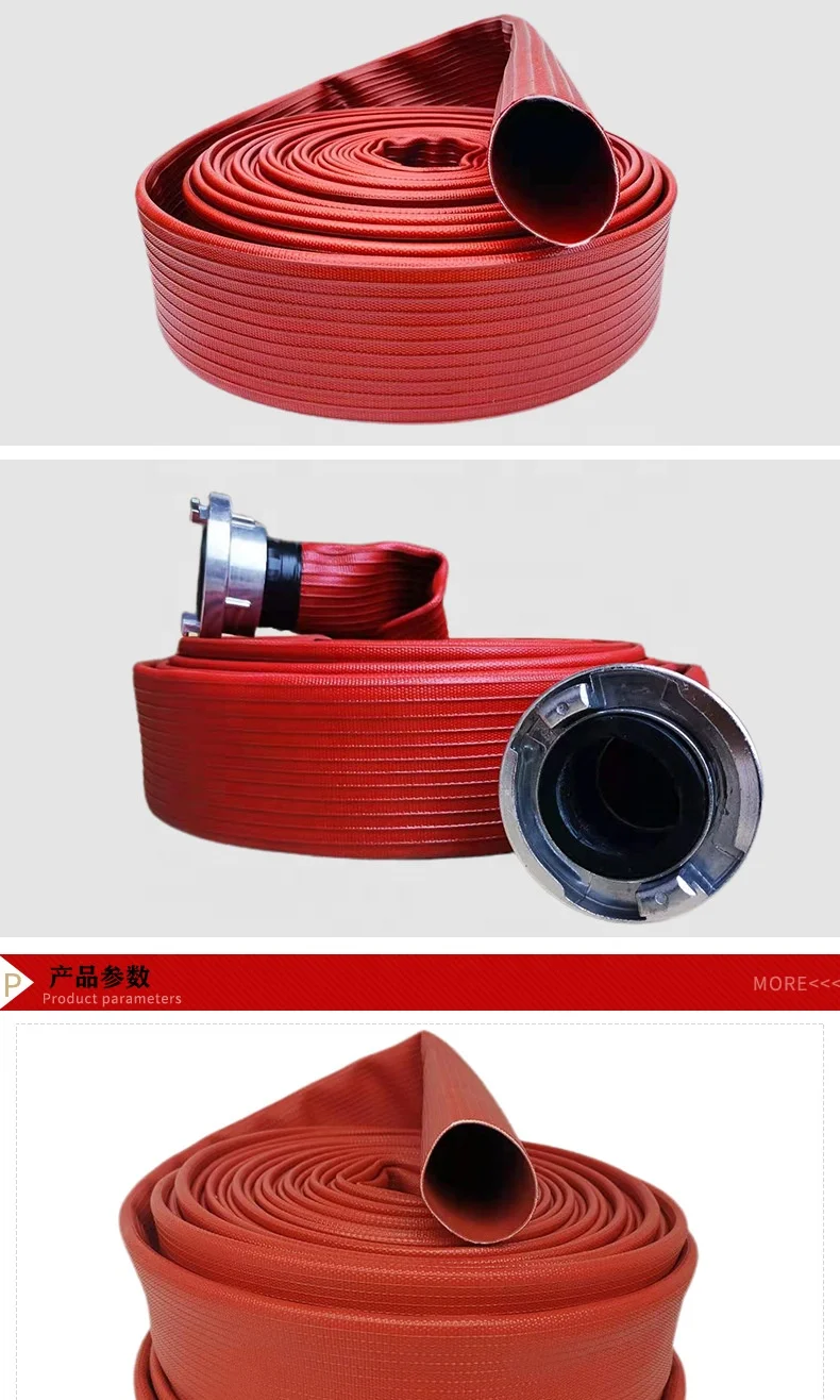 2-Inch 8-Bar White Polyester Fire Hose with Black PVC or PU Lining for Gardening and Firefighting Equipment & Accessories