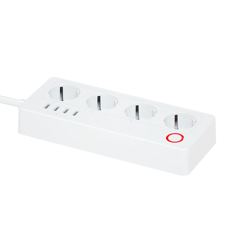 European specification usb row plug Tuya smart European specification row plug wifi smart plug board with capacity statistics