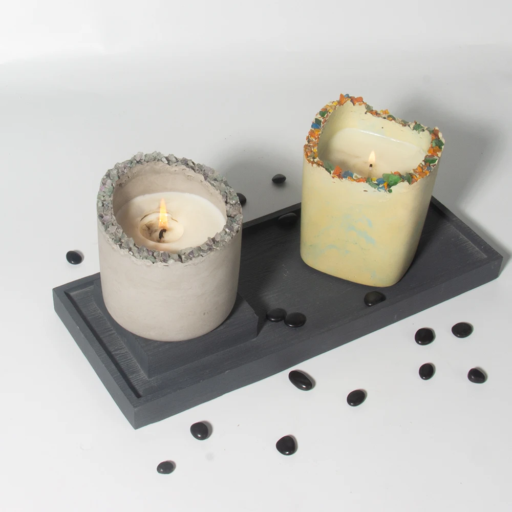 Wholesale Home Decoration Concrete Cylinder Candle Jars Candle Container Other Candle Holders Lanterns and Jar Collections