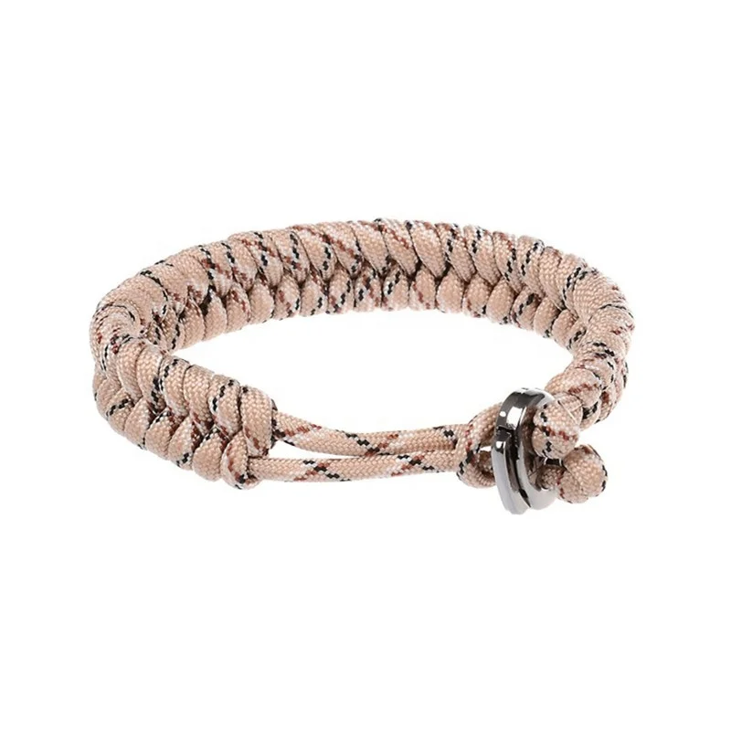 Wholesale fish tail 550 paracord survival bracelets with metal clasp adjustable size outdoors