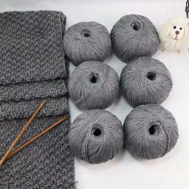  Hot Sale Soft Three strand 16 Hand knitted Fine Wool Yarn Various Colors 100% Scarf and Towel