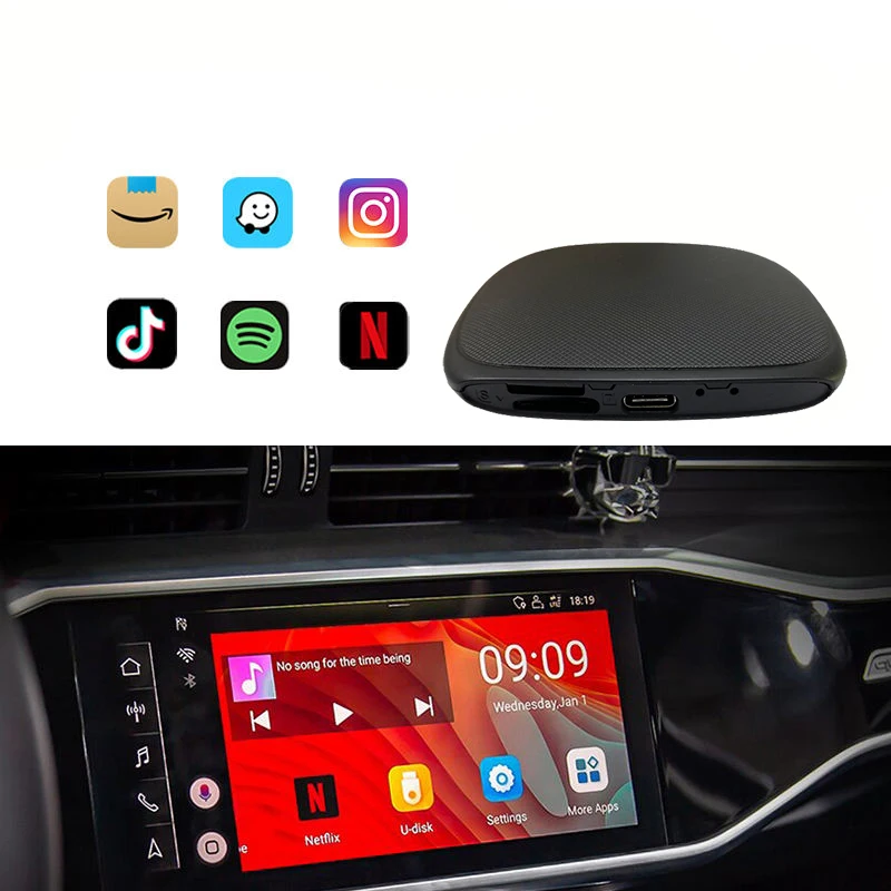 Новый Android 13 128Gb до 521Gb Автомобильный игровой адаптер Ai Magic Box Auto Smart Tv ForAndroid проводной Carplay