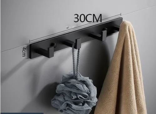 Stainless Steel Hook Bathroom Accessory Strong Black
