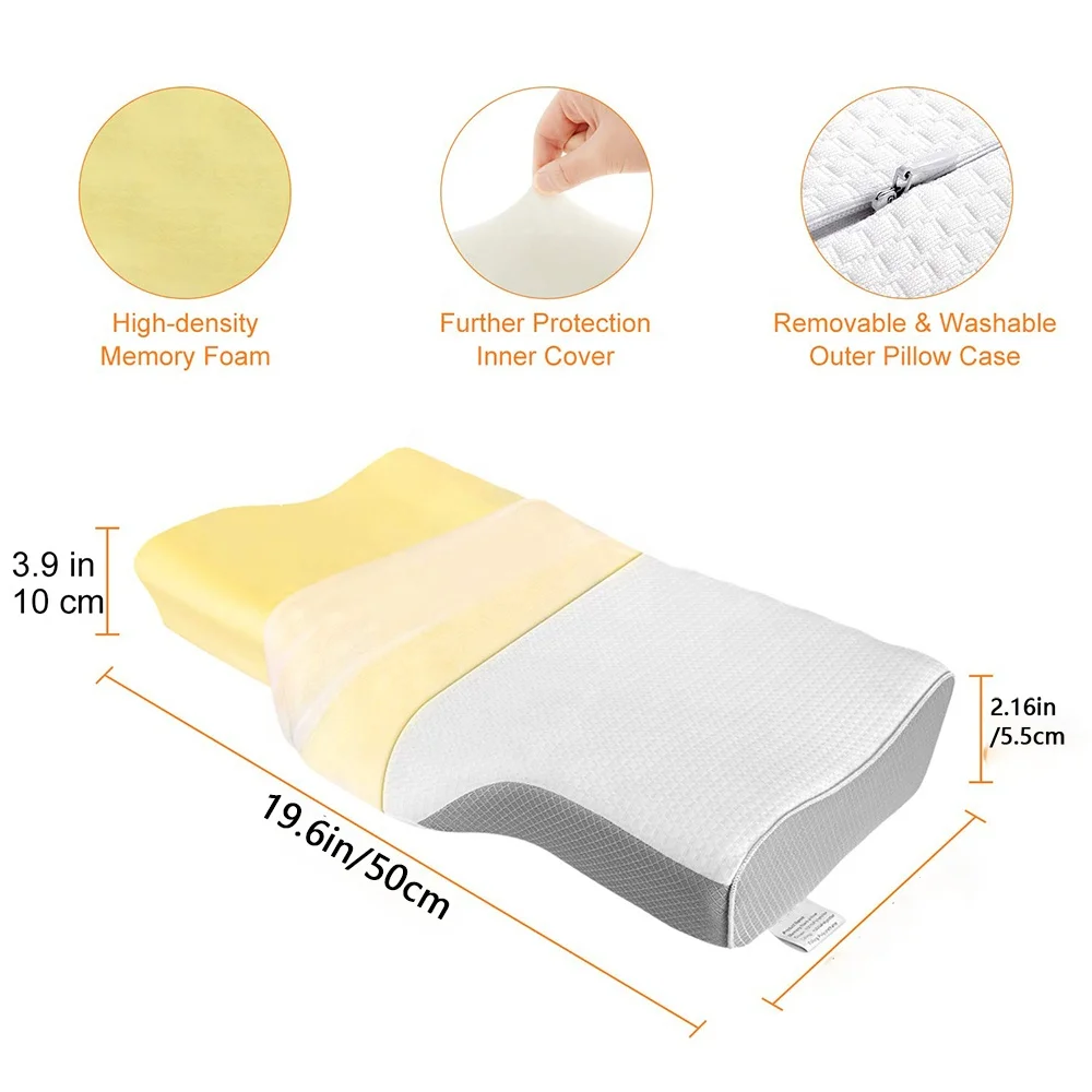 Premium cervical Pillow memory foam/ cervical sleeping pillow  with pillowcase