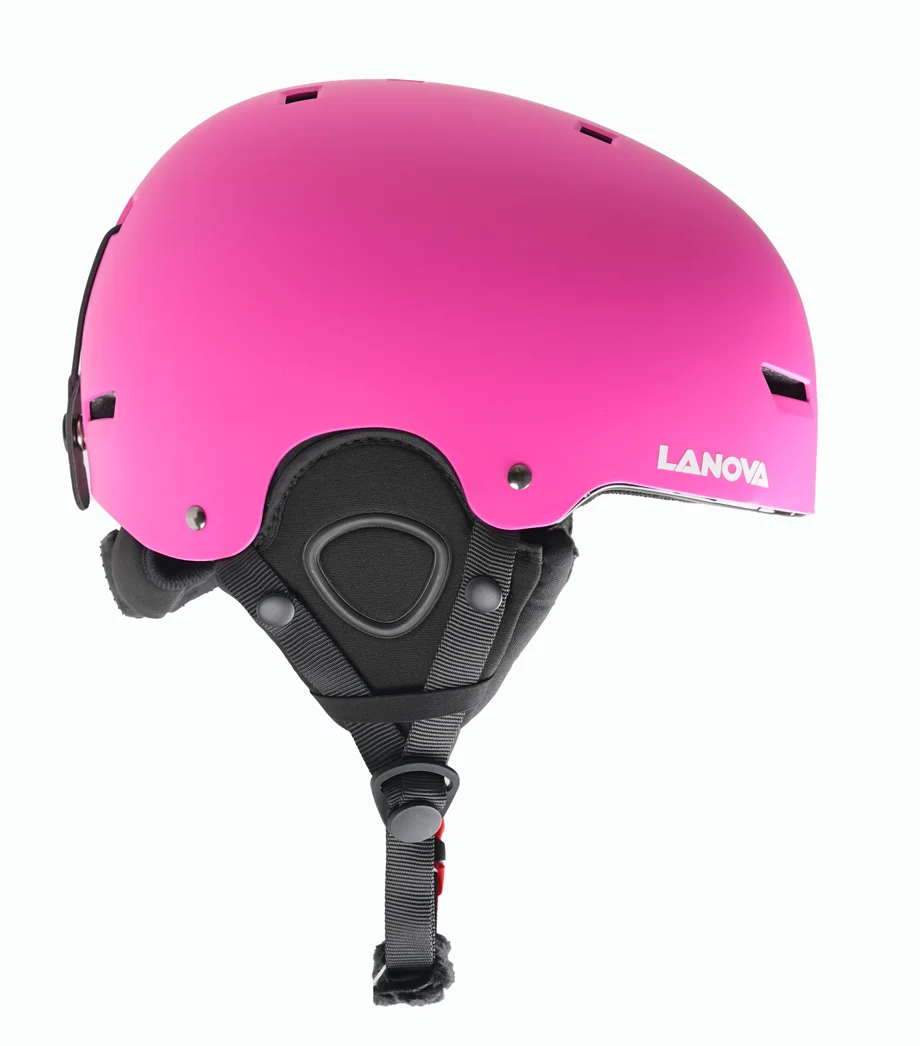 Custom snowboard Helmet with warm earpart and long fur lining ski helmet