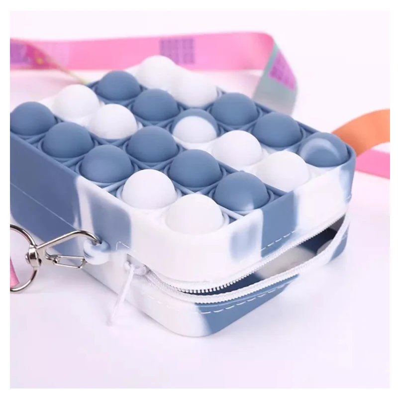 Новинка 2022, Детская сумка для рук, пузырьки, сенсорные игрушки, силиконовая слинг, радужная круглая сумка для авокадо