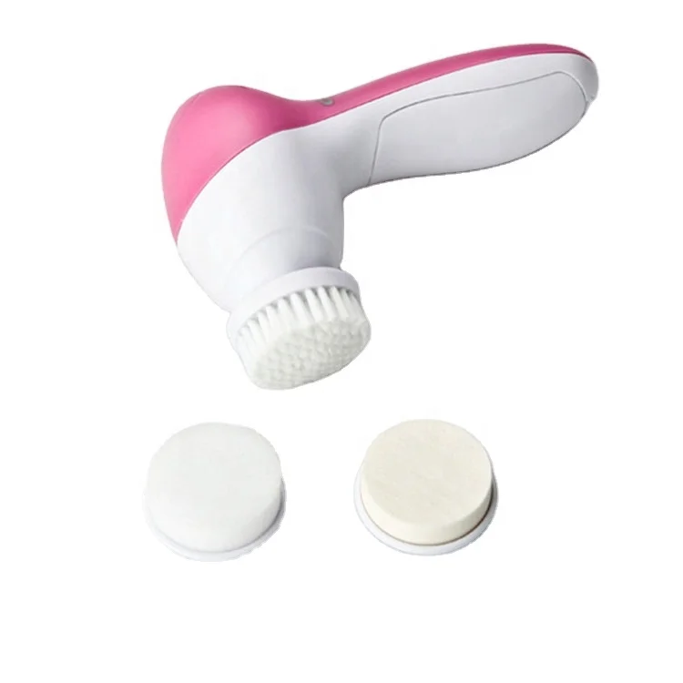 Вращающаяся щетка для лица, 5 насадок, силиконовая отшелушивающая электрическая Водонепроницаемая щетка для удаления черных точек и глубокого очищения лица