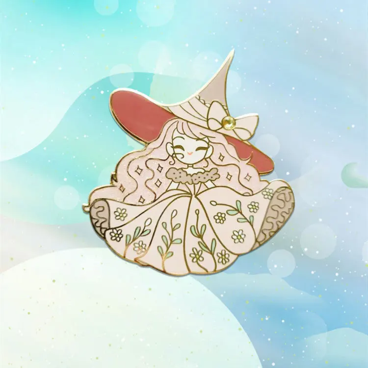Kunshan Factory great quality custom shiny surface Fantasy Pin Custom Gold Plated pearlescent Hard Enamel Pin