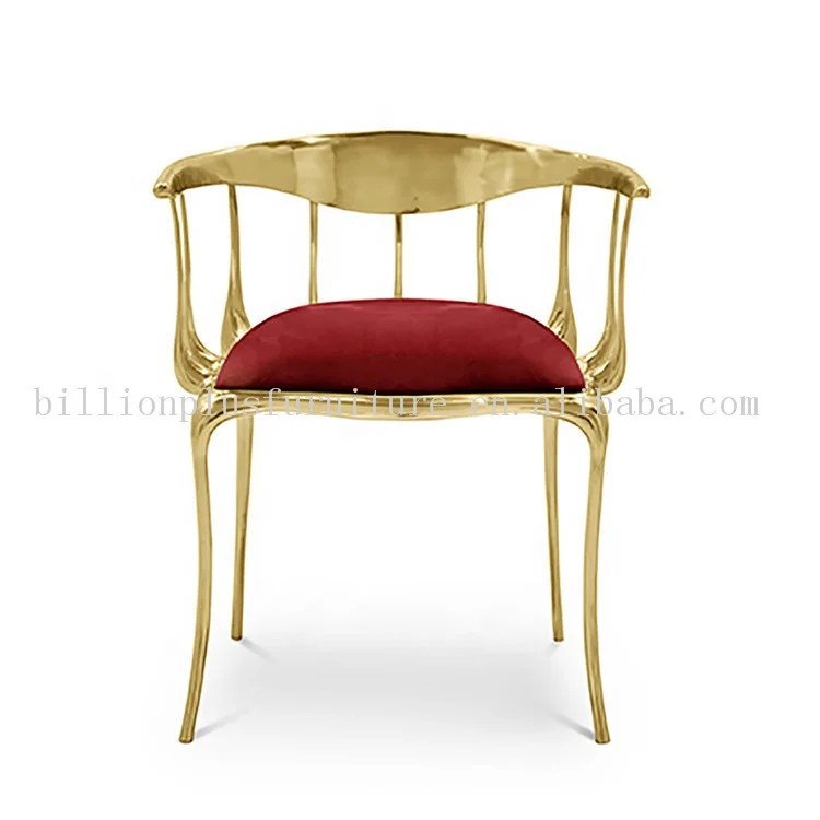 Роскошный латунный итальянский стул для макияжа, стул для книги, медный обеденный стул для спальни в скандинавском стиле
