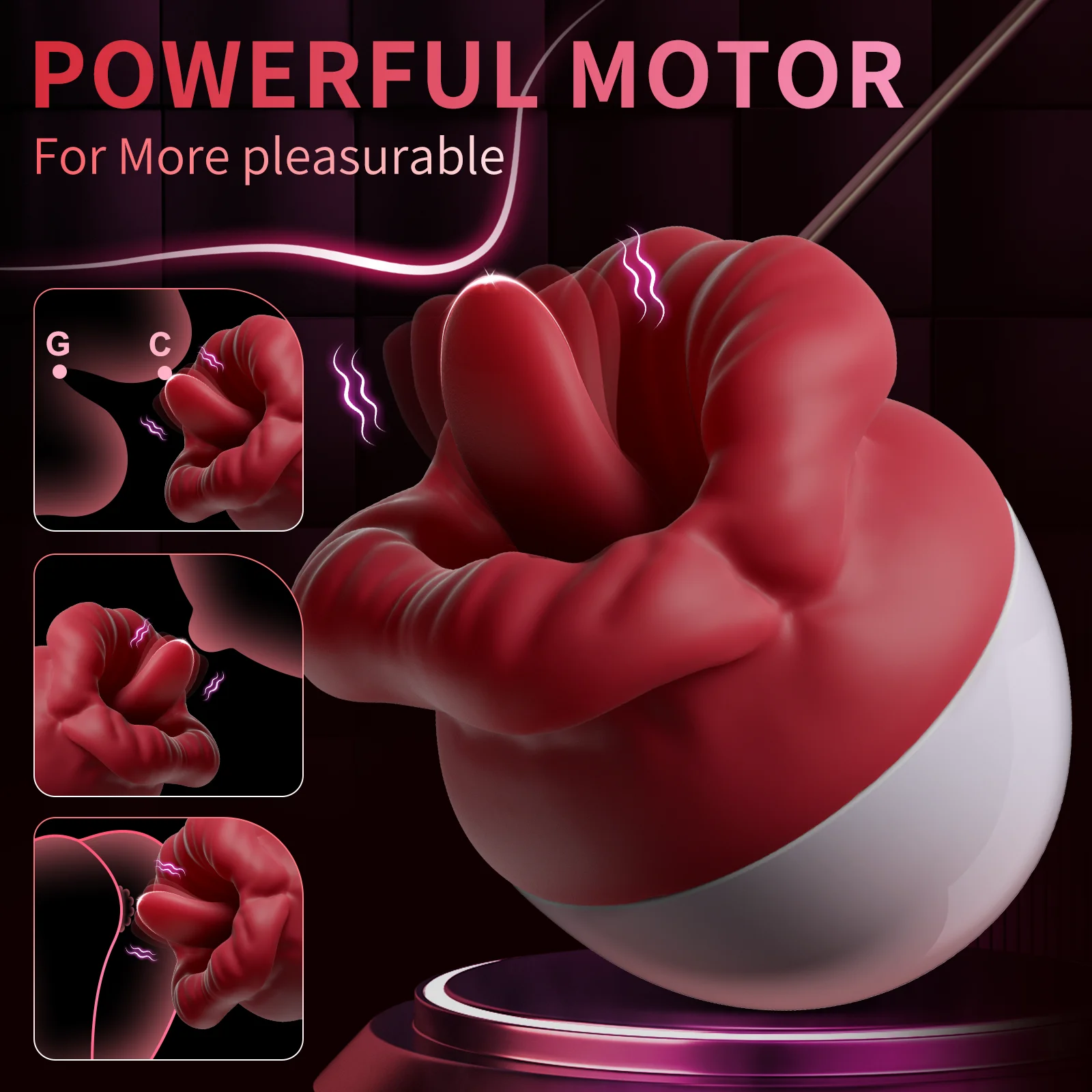 AAV Mouth Shaped 10 Vibrating Tongue Licking Nipple Clitoral Vibrator G-Spot Vibrators Adult Sex Toys for Women Couples Pleasure