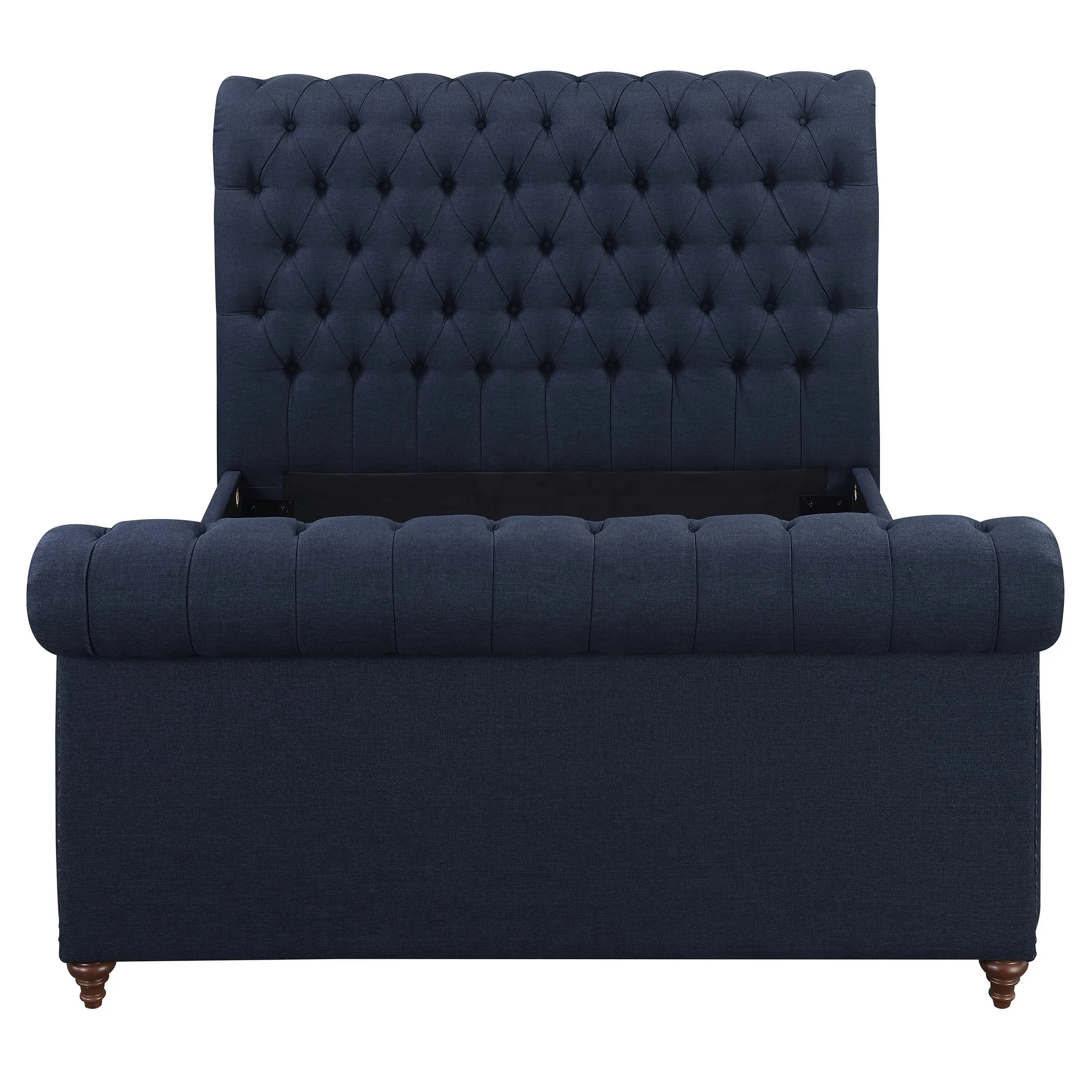 Bedroom Furniture Upholstered King Size Wooden Beds With Pull Buckle