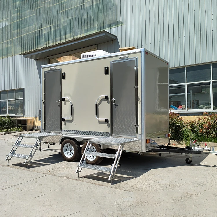 Chinese Mobile Toilet Trailer With Steps Outdoor Party Mobile Bathroom Trailer