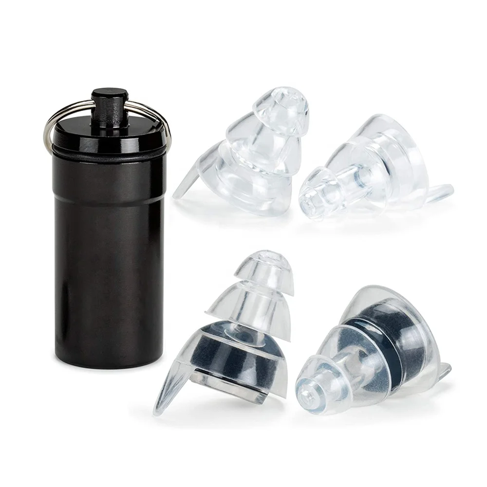 musician silicon ear plug for noise reduction with aluminum tube