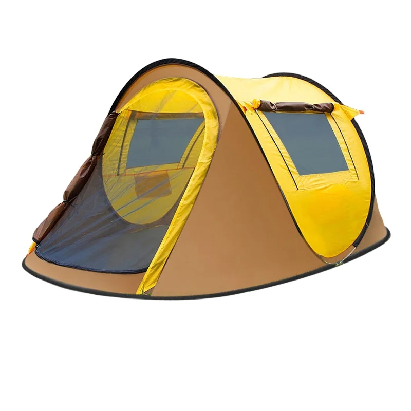 Custom Beach Tent Super Large Space for 4 Person Outdoor Pop up Dome Family Camping Tent for Sunbathing Weekend Trip