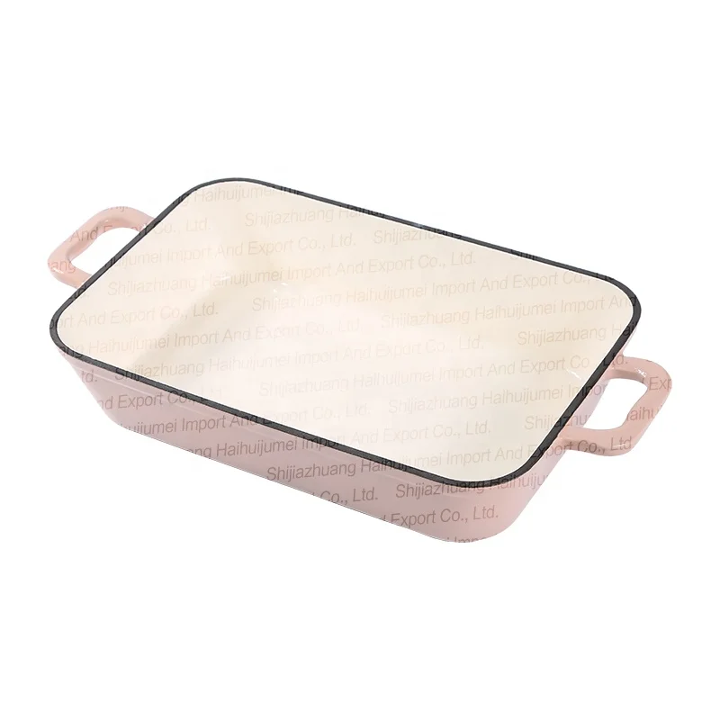 Hot Sale Cast Iron Enamel Griddle Plate Nonstick Rectangle Flat Grill Pan Cooking Pot Kitchenware