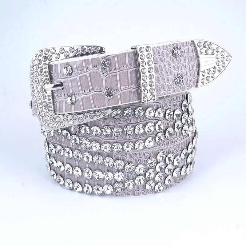 2021 New Fashion Shiny Crystal Rhinestone Studded Lady Waist Belt Women Men Fancy Belt American Diamond Designer Belt