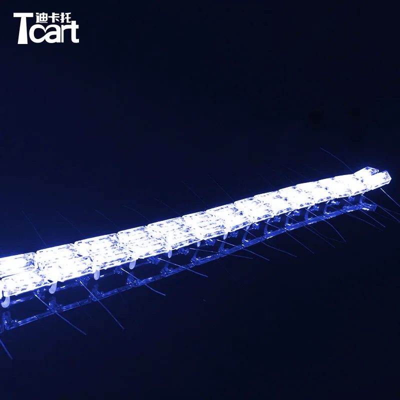 Tcart auto warming daytime running light strip 12V crystal led DRL  3color Flexible Day Lights with turn yellow signal lamp