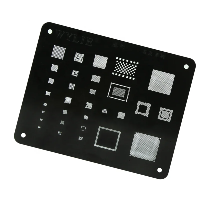 Multi Function Wylie planting tin net black steel mesh Soldering Template For IC BGA Reballing Stencil Kit mobile Repair